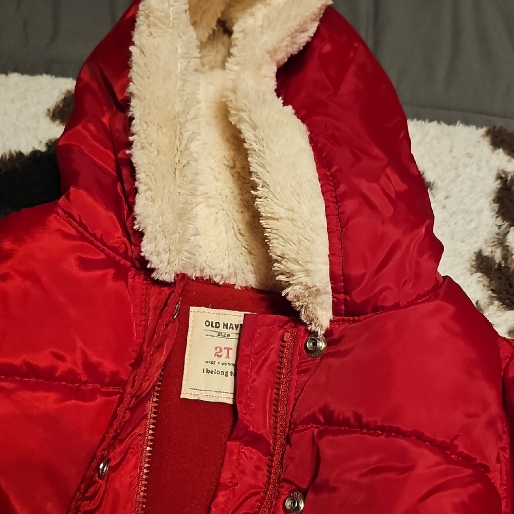 Old Navy Bright Red Kids Puffer Jacket